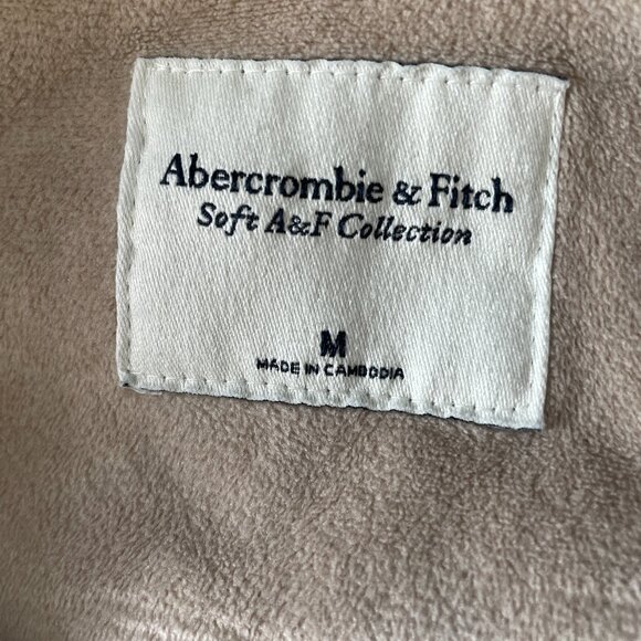 ABERCROMBIE & FITCH Beige Soft AF 1/4 Zip Pullover Crop Jacket Teddy - Medium - Picture 3 of 14